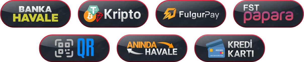 Banka Havale, Kripto, FulgurPay, FST Papara, QR, Anında Havale ve Kredi Kartı
